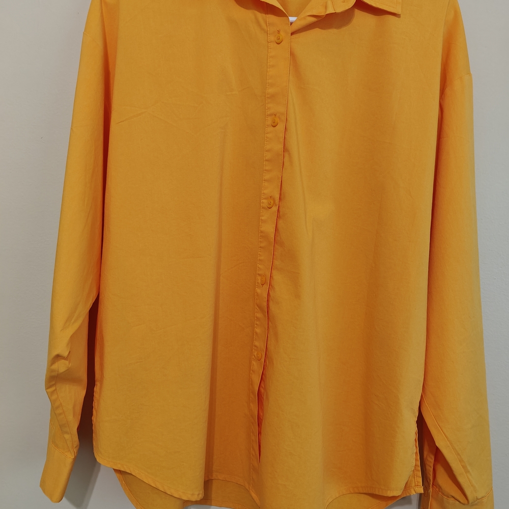 Women's Express Size Small.right Orange Button-Up Shirt